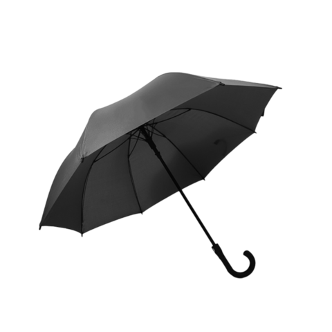 Зонт 8K с прямой ручкой и суперводоотталкивающим покрытием (черный цвет).
